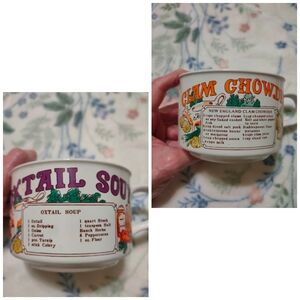 Vintage Recipe Soup Mugs